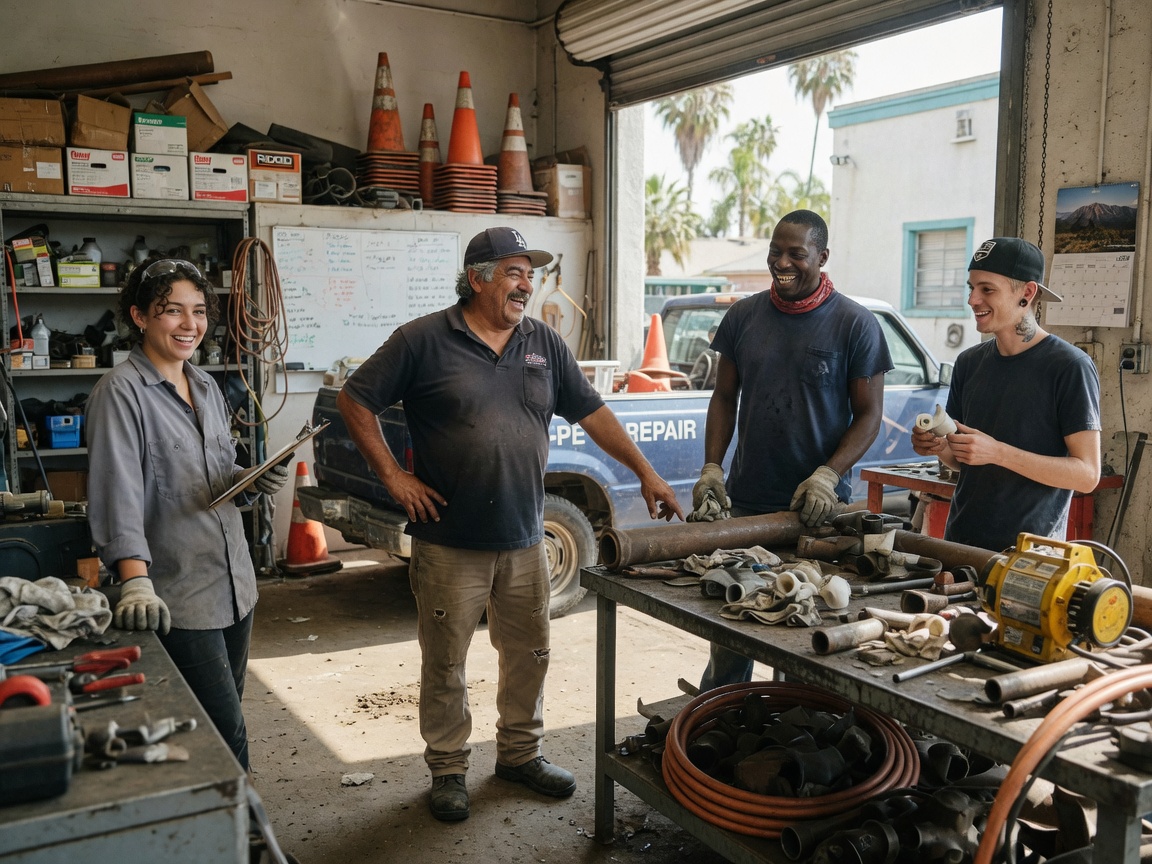 The Los Angeles Pipe Repair team at work in Los Angeles